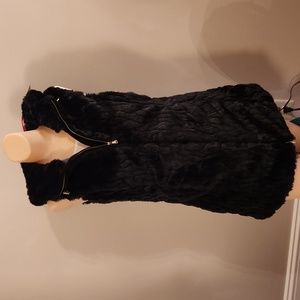 Women's Black Faux Fur Vest